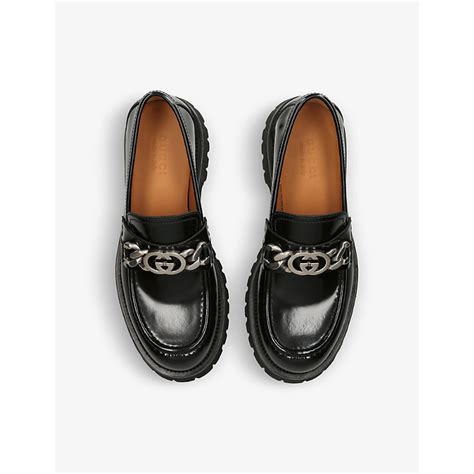 gucci patent loafers|GUCCI Harald logo.